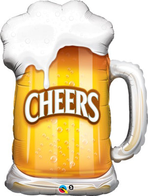 Cheers Beer Mug Shape Foil Balloon with Helium and Weight