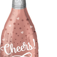 26 inch Cheers Blush Rose Gold Bottle Alcohol Foil Balloons