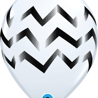 11 inch Chevron Black and White Balloons with Helium and Hi Float