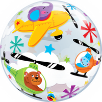 Flying Airplane Jungle Animals Bubble Balloon with Helium