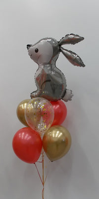 Chinese New Year Rabbit Balloon Bouquet of 7 with Helium Weight