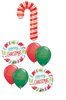 Christmas Candy Cane Balloons Bouquet