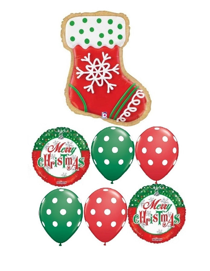Christmas Cookie Stocking Balloons Bouquet