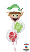 Christmas Elf Presents Bubble Balloons Bouquet