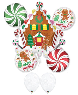 Christmas Gingerbread House Balloons Bouquet