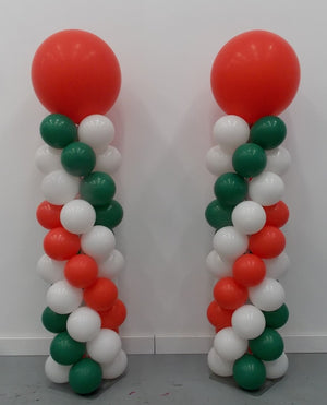 Christmas Red White Green Balloon Columns
