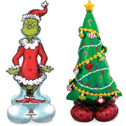 Christmas Tree and Grinch Airloonz Balloons Bundle Packages AIR FILLED ONLY