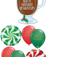 Christmas Hot Chocolate Warm Greetings Balloons Bouquet
