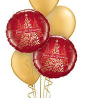 Christmas Red Gold Balloon Bouquet
