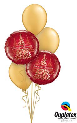 Christmas Red Gold Balloon Bouquet