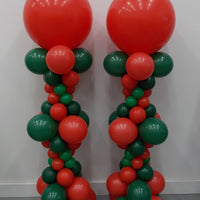 Christmas Green Red Balloon Columns