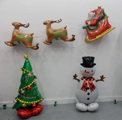 Christmas Tree Santa Reindeers Snowman Balloon Decorations