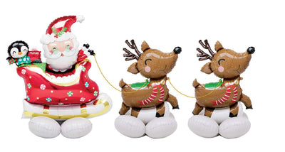 Christmas Santa and Reindeer Airloonz Bundle Balloons AIR FILLED ONLY