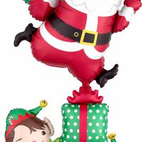 Christmas Santa Elves Stackable Foil Balloons