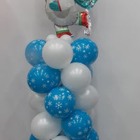 Christmas Skating Polar Bear Balloon Column Tower