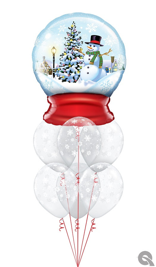 Christmas Snow Globe Snowflakes Balloons Bouquet