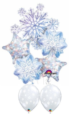 Christmas Snowflakes Holographic Balloon Bouquet