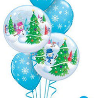 Christmas Snowman Bubble Balloons Bouquet