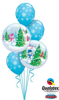 Christmas Snowman Bubble Balloons Bouquet