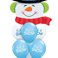 Christmas Snowman Let it Snow Balloon Bouquet