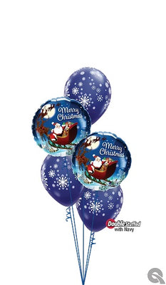 Christmas St Nick Santa Snowflakes Balloons Bouquet