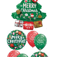Christmas Tree Ornaments Balloon Bouquet with Helium and Weight