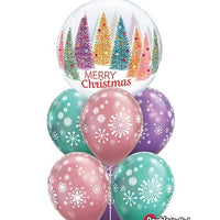 Christmas Tree Snowflakes Chrome Balloons Bouquet