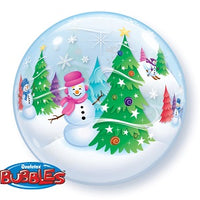 22 inch Christmas Festive Trees Snowman Bubble Balloons