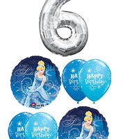 Cinderella Pick An Age Silver Number Birthday Balloons Bouquet