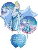 Cinderella Happy Birthday Balloon Bouquet with Helium and Weight
