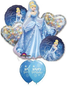 Cinderella Birthday Sparkle Balloon Bouquet with Helium and Weight