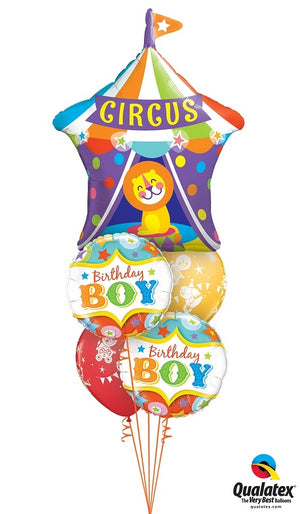 Circus Tent Lion Birthday Boy Balloon Bouquet