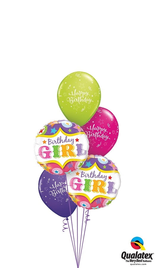 Circus Birthday Girl Balloon Bouquet