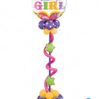 Circus Birthday Girl Balloon Column