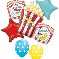 Circus Carnival Popcorn Balloon Bouquet with Helium Weight