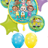 Cocomelon Birthday Balloon Bouquet with Helium and Weight