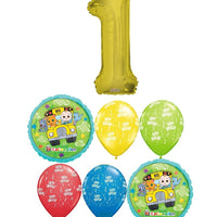 Cocomelon Pick An Age Gold Number Birthday Balloons Bouquet