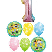 Cocomelon Birthday Pick An Age Pastel Rainbow Number Balloon Bouquet