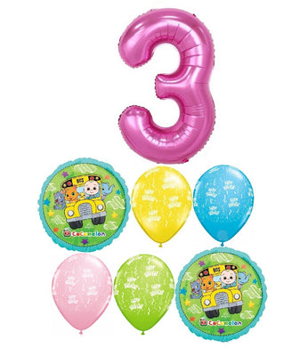 Cocomelon Pick An Age Pink Number Birthday Balloon Bouquet