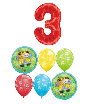 Cocomelon Pick An Age Red Number Birthday Balloons Bouquet