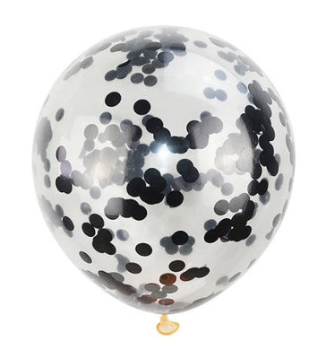 11 inch Black Confetti Balloon with Helium