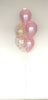 Gold Confetti Pink Balloons Bouquet of 5