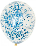 16 inch Blue Confetti Balloon with  Helium and Hi Float