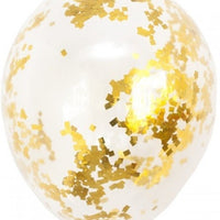 16 inch Gold Confetti Balloon with Helium and Hi Float