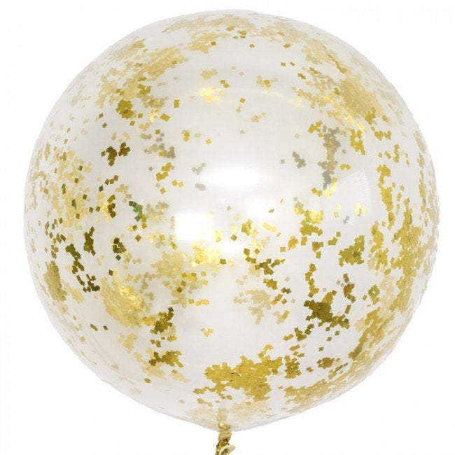 36 inch Jumbo Gold Confetti Balloons