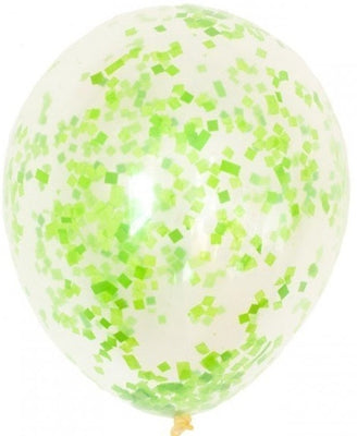 16 inch Pale Green Confetti Helium Balloon with Hi Float
