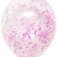 11 inch Pink Tissue Confetti Balloons with Helium and Hi Float