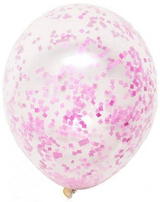 11 inch Pink Tissue Confetti Balloons with Helium and Hi Float
