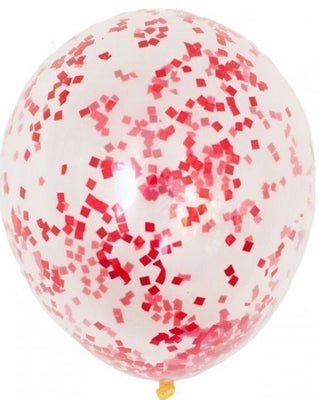 16 inch Red Confetti Balloon with Helium and Hi Float