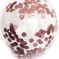 16 inch Rose Gold Confetti Balloon with Helium and Hi Float